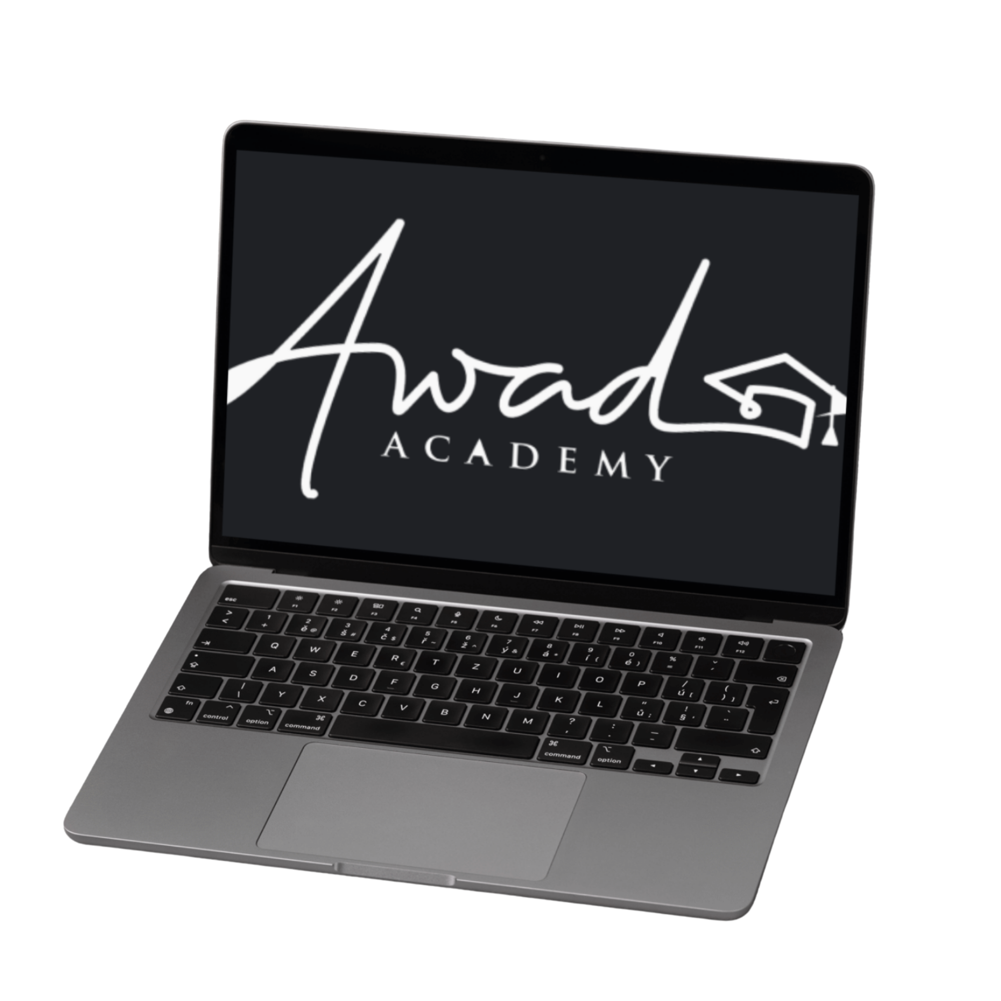 Awad Academy program on laptop